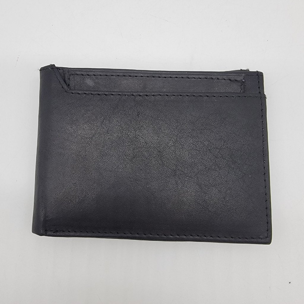 New Leather Wallet Credit Card  Id Holder Genuine Leather Black Mens Marshal